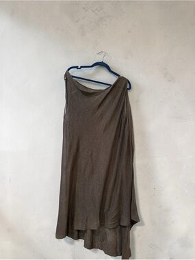 Maya Negri Asymmetrical Sheer Metallic Draped Dress Tunic Artsy OS